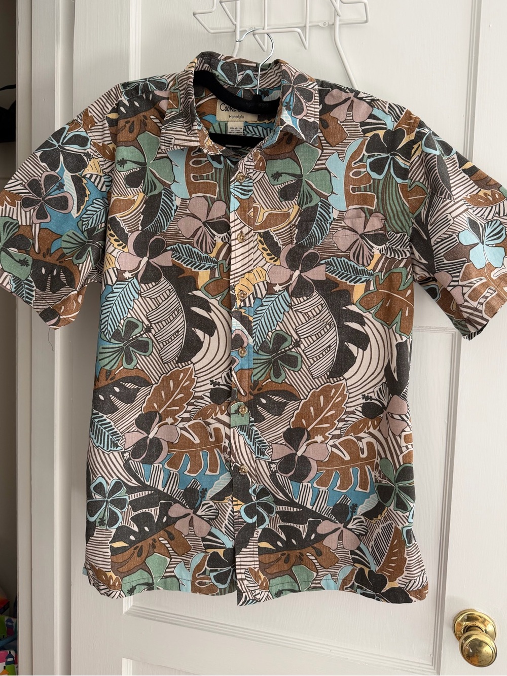 Casual Men's Aloha Short-Sleeve Printed Button-Up Shirt - Multicolor